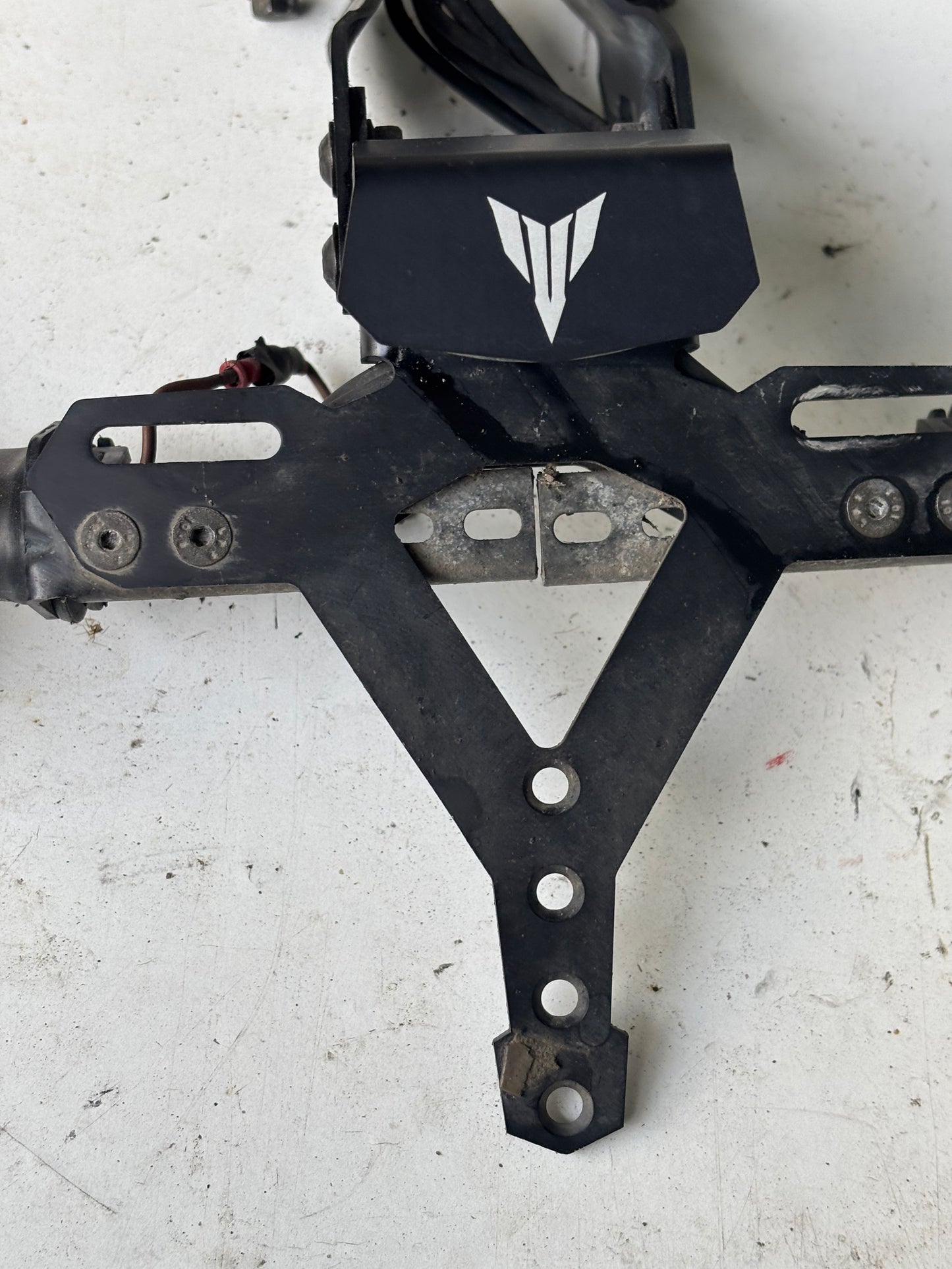 Support plaque immatriculation court yamaha mt 09 mt09 2013-2016