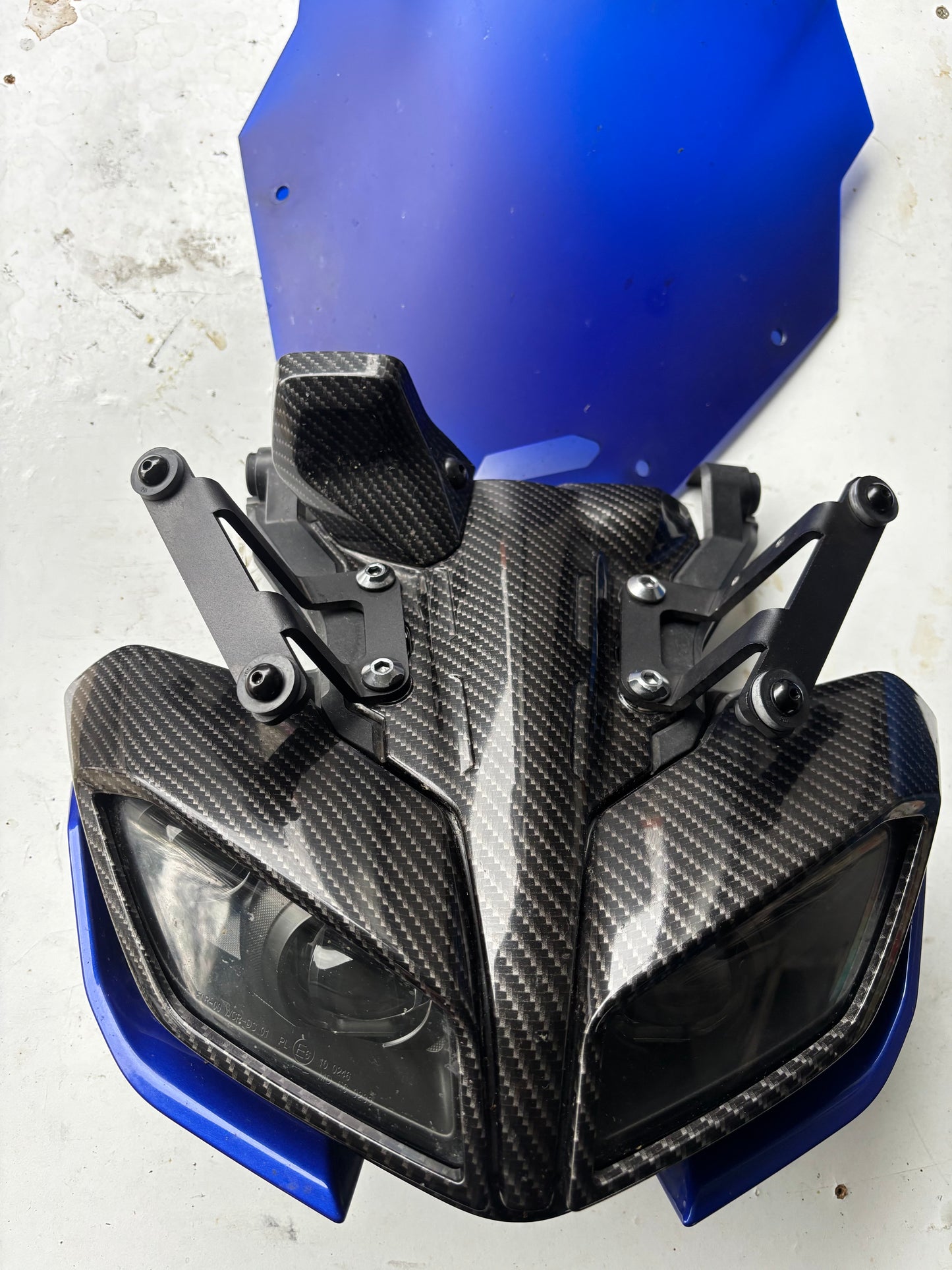 Optique phare tête fourche yamaha mt 09 mt-09 2017-2020 effet carbone