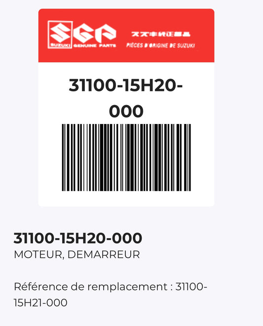 Démarreur Hayabusa 2008/2024 OEM 31100-15H21000 NEUF