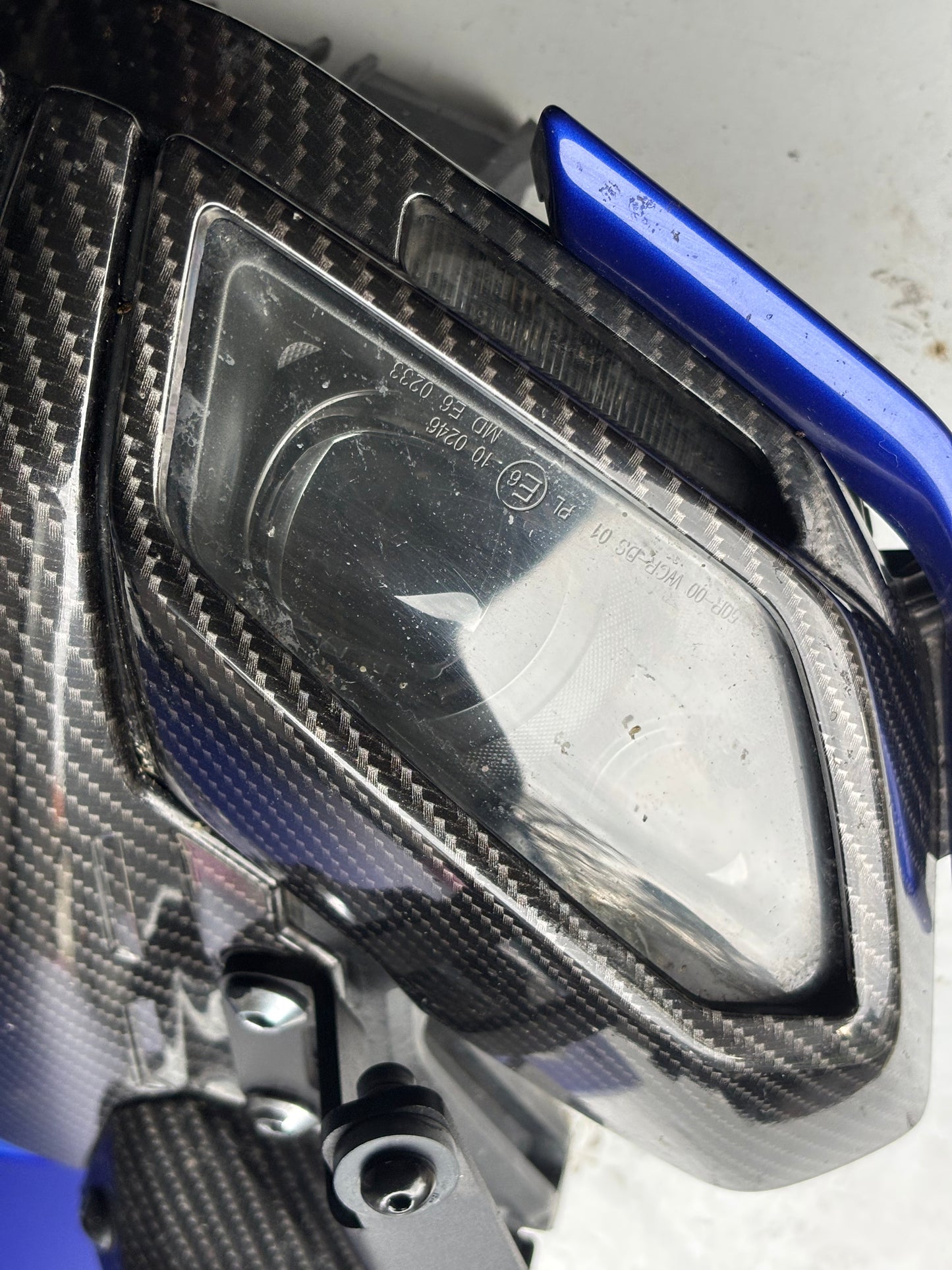 Optique phare tête fourche yamaha mt 09 mt-09 2017-2020 effet carbone