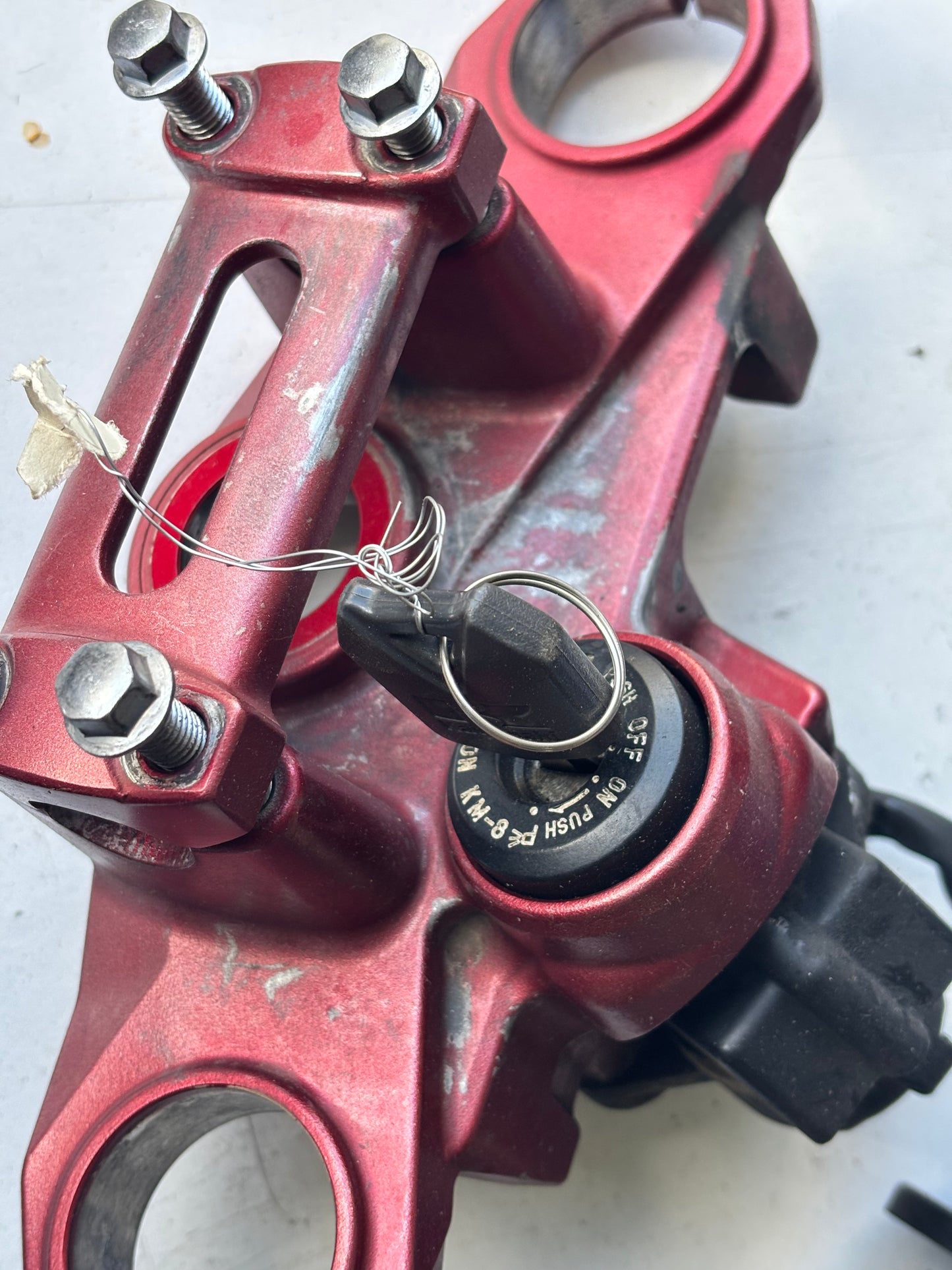 Té de fourche rouge complet Kawasaki er6n er6f 2005/2008