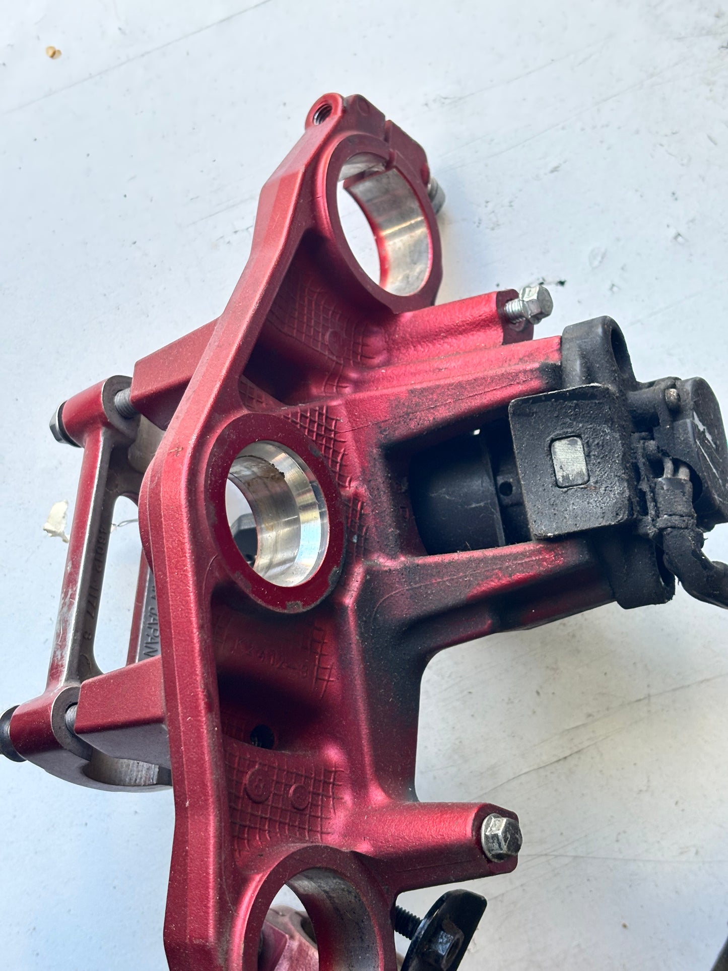 Té de fourche rouge complet Kawasaki er6n er6f 2005/2008